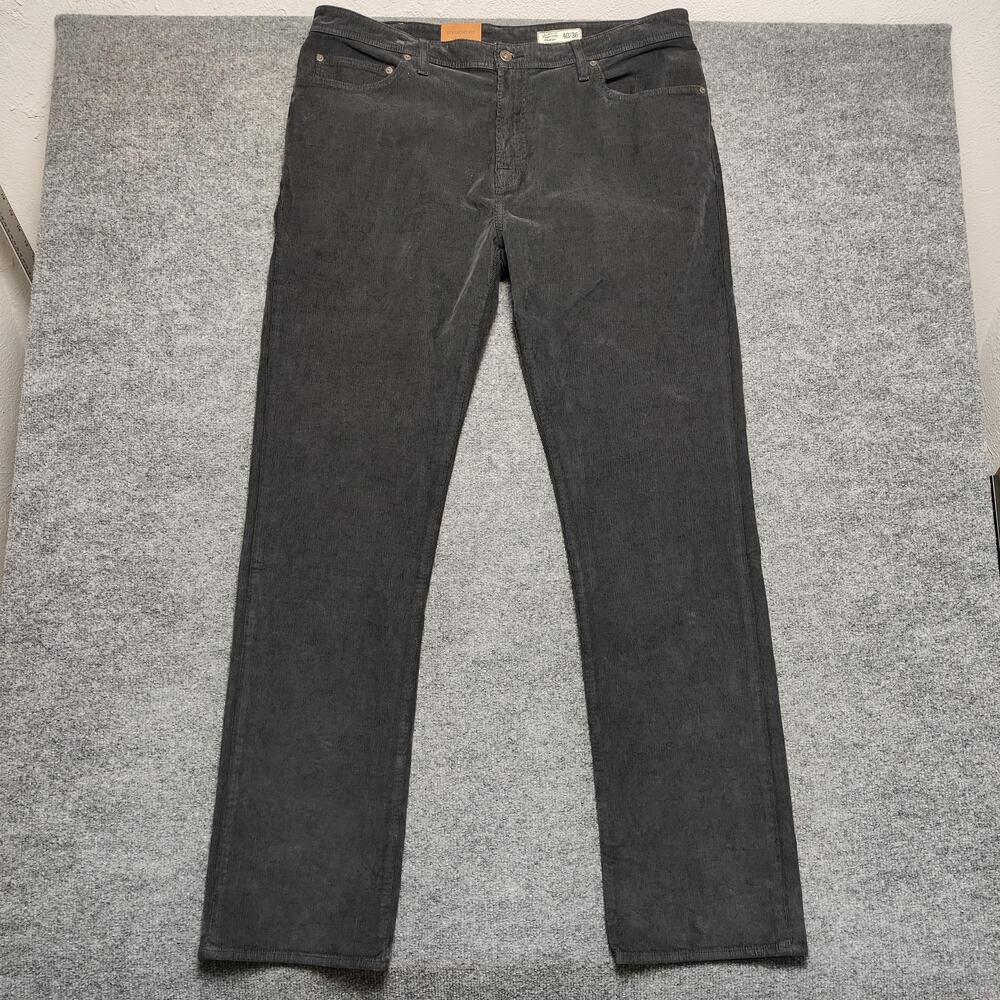 Cremieux Jeans Mens 40x36 Gray Dark Wash Regular Straight Stretch Corduroy Pants